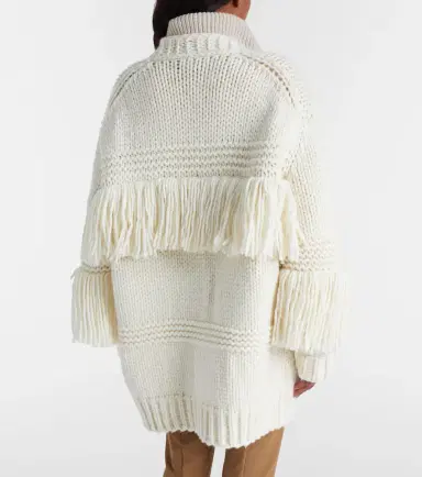 Moncler Grenoble Fringed wool-blend cardigan | Thumbnail 2 Moncler Grenoble Fringed wool-blend cardigan | Thumbnail 2