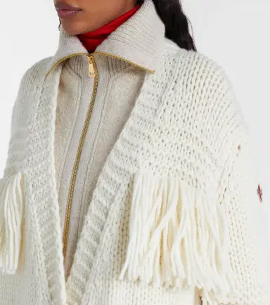 Moncler Grenoble Fringed wool-blend cardigan | Thumbnail 3 Moncler Grenoble Fringed wool-blend cardigan | Thumbnail 3