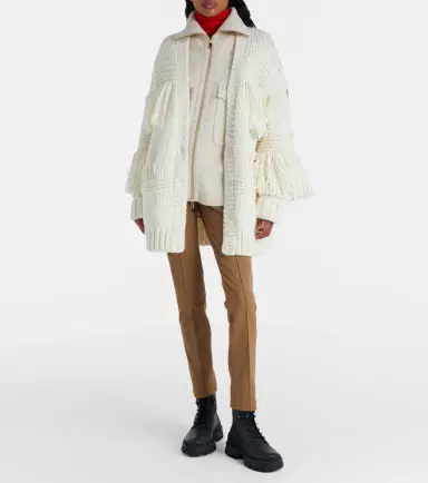 Moncler Grenoble Fringed wool-blend cardigan | Thumbnail 5 Moncler Grenoble Fringed wool-blend cardigan | Thumbnail 5