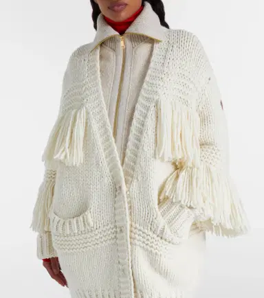 Moncler Grenoble Fringed wool-blend cardigan | Thumbnail 6 Moncler Grenoble Fringed wool-blend cardigan | Thumbnail 6