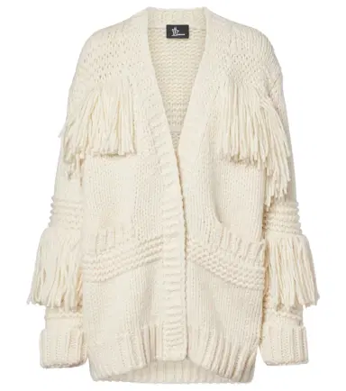 Moncler Grenoble Fringed wool-blend cardigan | Thumbnail 1 Moncler Grenoble Fringed wool-blend cardigan | Thumbnail 1
