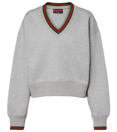 Gucci Web Stripe cotton-blend jersey sweatshirt | Thumbnail 1 Gucci Web Stripe cotton-blend jersey sweatshirt | Thumbnail 1