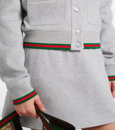 Gucci Web Stripe cotton-blend jersey cardigan | Thumbnail 3 Gucci Web Stripe cotton-blend jersey cardigan | Thumbnail 3