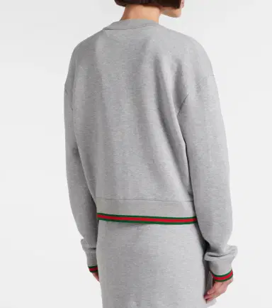 Gucci Web Stripe cotton-blend jersey cardigan | Thumbnail 4 Gucci Web Stripe cotton-blend jersey cardigan | Thumbnail 4