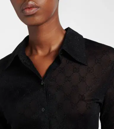 Gucci GG sheer lamé shirt | Thumbnail 6 Gucci GG sheer lamé shirt | Thumbnail 6