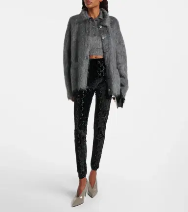 Gucci GG embellished chenille leggings | Thumbnail 2 Gucci GG embellished chenille leggings | Thumbnail 2
