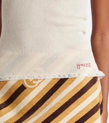 Gucci Ribbed-knit cotton tank top | Thumbnail 4 Gucci Ribbed-knit cotton tank top | Thumbnail 4