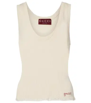 Gucci Ribbed-knit cotton tank top | Thumbnail 1 Gucci Ribbed-knit cotton tank top | Thumbnail 1