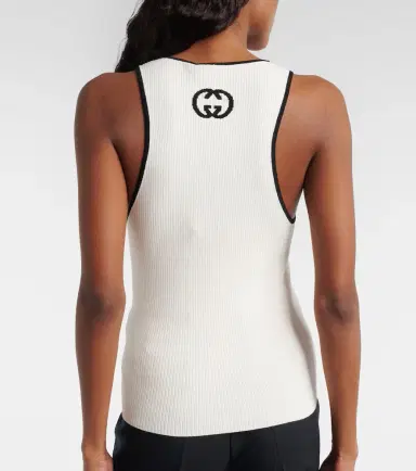 Gucci Ribbed-knit cotton-blend tank top | Thumbnail 2 Gucci Ribbed-knit cotton-blend tank top | Thumbnail 2