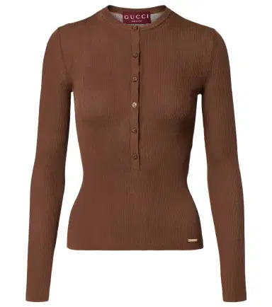 Gucci Ribbed-knit cotton Henley shirt | Thumbnail 1 Gucci Ribbed-knit cotton Henley shirt | Thumbnail 1