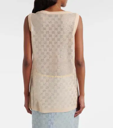 Gucci GG Crystal silk tank top | Thumbnail 4 Gucci GG Crystal silk tank top | Thumbnail 4