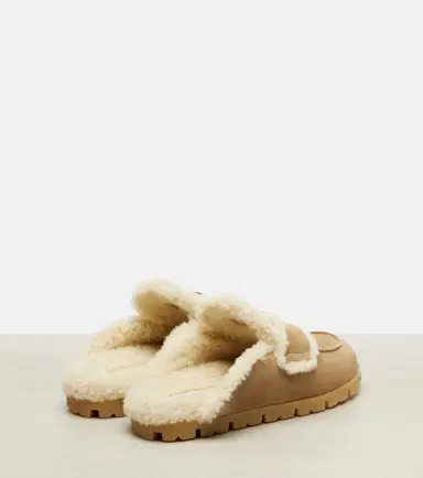 Prada Shearling-lined suede mules | Thumbnail 3 Prada Shearling-lined suede mules | Thumbnail 3