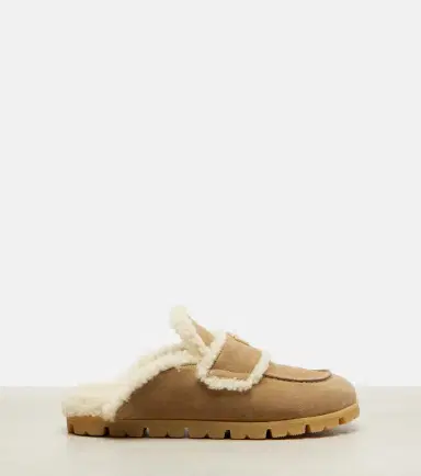 Prada Shearling-lined suede mules | Thumbnail 4 Prada Shearling-lined suede mules | Thumbnail 4
