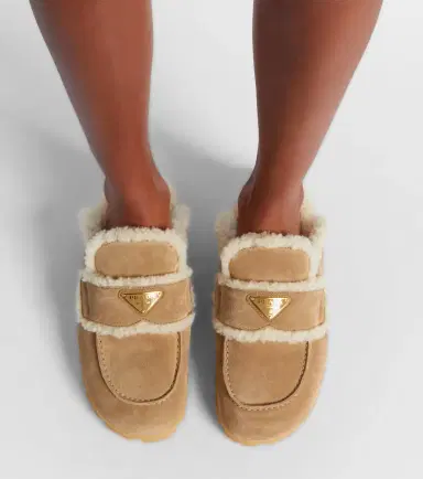 Prada Shearling-lined suede mules | Thumbnail 6 Prada Shearling-lined suede mules | Thumbnail 6