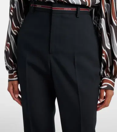 Gucci Logo wool straight pants | Thumbnail 2 Gucci Logo wool straight pants | Thumbnail 2