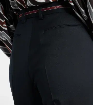 Gucci Logo wool straight pants | Thumbnail 3 Gucci Logo wool straight pants | Thumbnail 3
