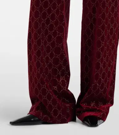 Gucci GG cotton velvet wide-leg pants | Thumbnail 2 Gucci GG cotton velvet wide-leg pants | Thumbnail 2