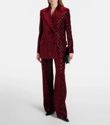 Gucci GG cotton velvet wide-leg pants | Thumbnail 6 Gucci GG cotton velvet wide-leg pants | Thumbnail 6