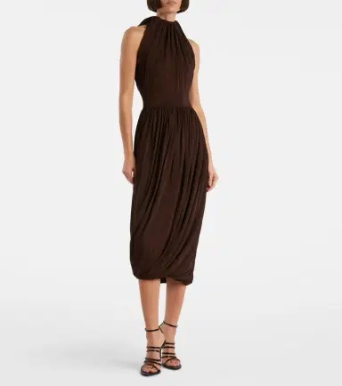 Alaïa Alaïa Gathered pleated halterneck midi dress | Thumbnail 5 Alaïa Alaïa Gathered pleated halterneck midi dress | Thumbnail 5