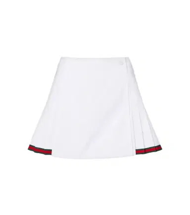 Gucci Web Stripe cotton poplin miniskirt | Thumbnail 1 Gucci Web Stripe cotton poplin miniskirt | Thumbnail 1