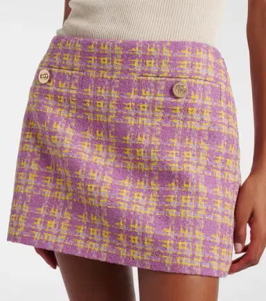 Gucci Checked cotton-blend tweed miniskirt | Thumbnail 2 Gucci Checked cotton-blend tweed miniskirt | Thumbnail 2