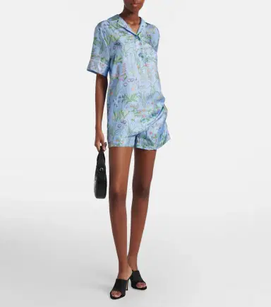 Gucci Flora silk satin polo shirt | Thumbnail 2 Gucci Flora silk satin polo shirt | Thumbnail 2
