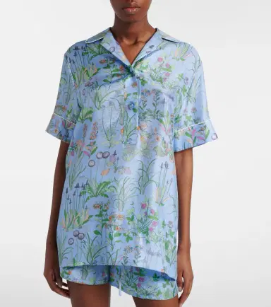 Gucci Flora silk satin polo shirt | Thumbnail 3 Gucci Flora silk satin polo shirt | Thumbnail 3