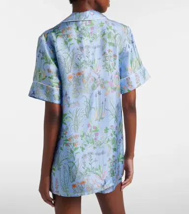 Gucci Flora silk satin polo shirt | Thumbnail 4 Gucci Flora silk satin polo shirt | Thumbnail 4