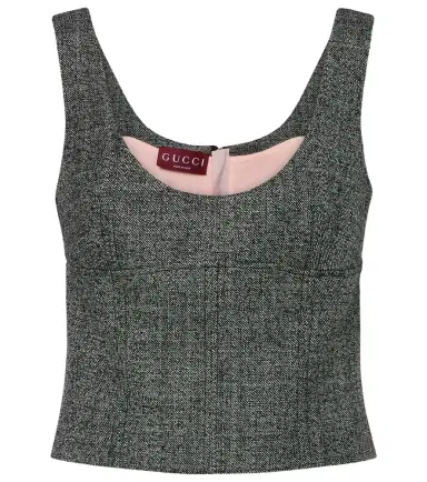 Gucci Cropped wool tank top | Thumbnail 1 Gucci Cropped wool tank top | Thumbnail 1