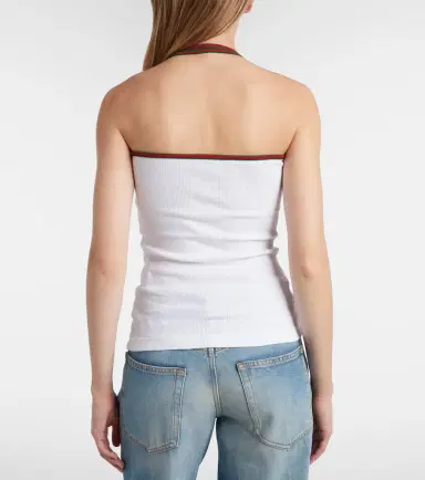 Gucci Web Stripe cotton-blend jersey top | Thumbnail 2 Gucci Web Stripe cotton-blend jersey top | Thumbnail 2