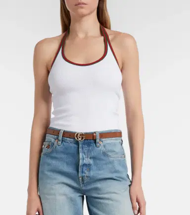 Gucci Web Stripe cotton-blend jersey top | Thumbnail 4 Gucci Web Stripe cotton-blend jersey top | Thumbnail 4