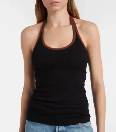 Gucci Web Stripe cotton-blend jersey top | Thumbnail 2 Gucci Web Stripe cotton-blend jersey top | Thumbnail 2