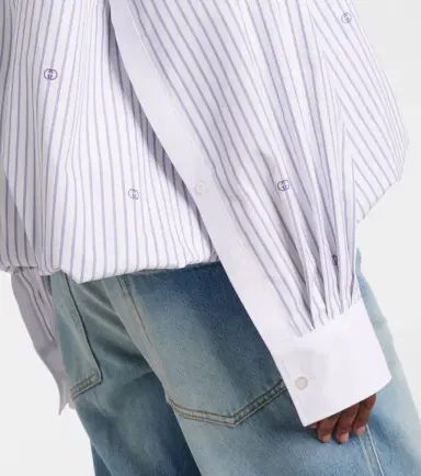 Gucci Interlocking G pinstripe cotton shirt | Thumbnail 4 Gucci Interlocking G pinstripe cotton shirt | Thumbnail 4