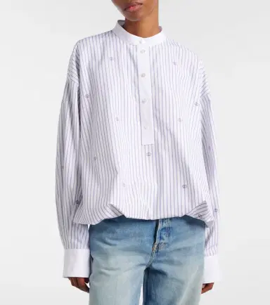 Gucci Interlocking G pinstripe cotton shirt | Thumbnail 5 Gucci Interlocking G pinstripe cotton shirt | Thumbnail 5