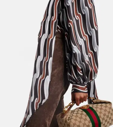 Gucci Printed tie-neck silk twill blouse | Thumbnail 4 Gucci Printed tie-neck silk twill blouse | Thumbnail 4