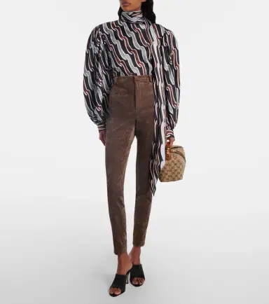 Gucci Printed tie-neck silk twill blouse | Thumbnail 6 Gucci Printed tie-neck silk twill blouse | Thumbnail 6
