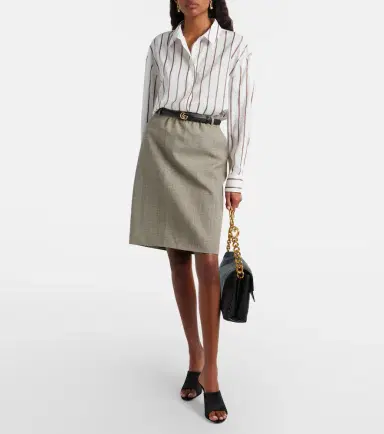 Gucci Striped silk-blend jacquard shirt | Thumbnail 2 Gucci Striped silk-blend jacquard shirt | Thumbnail 2
