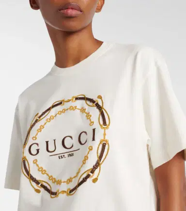 Gucci Logo embroidered cotton jersey T-shirt | Thumbnail 4 Gucci Logo embroidered cotton jersey T-shirt | Thumbnail 4