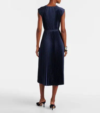 Joseph Volta plissé belted crêpe midi dress | Thumbnail 3 Joseph Volta plissé belted crêpe midi dress | Thumbnail 3