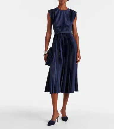 Joseph Volta plissé belted crêpe midi dress | Thumbnail 4 Joseph Volta plissé belted crêpe midi dress | Thumbnail 4