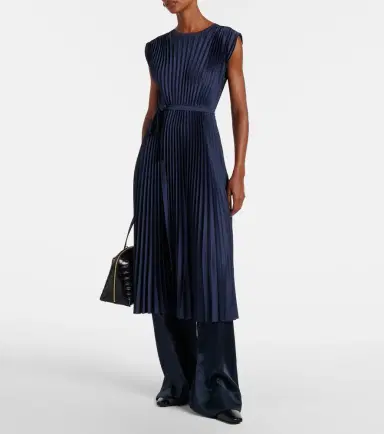 Joseph Volta plissé belted crêpe midi dress | Thumbnail 5 Joseph Volta plissé belted crêpe midi dress | Thumbnail 5