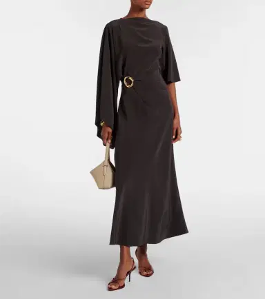 Joseph Joya satin twill midi dress | Thumbnail 6 Joseph Joya satin twill midi dress | Thumbnail 6