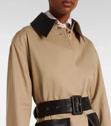 Joseph Zaman leather-trimmed cotton trench coat | Thumbnail 4 Joseph Zaman leather-trimmed cotton trench coat | Thumbnail 4