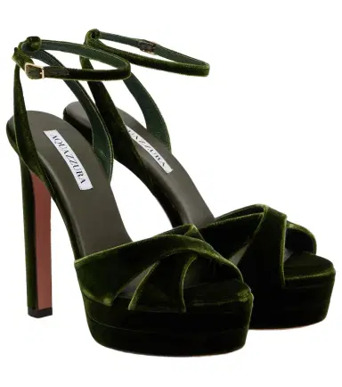Aquazzura Divine 130 velvet platform sandals | Thumbnail 1 Aquazzura Divine 130 velvet platform sandals | Thumbnail 1