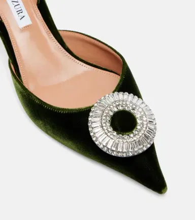 Aquazzura Crystal Hoop 50 velvet slingback pumps | Thumbnail 2 Aquazzura Crystal Hoop 50 velvet slingback pumps | Thumbnail 2