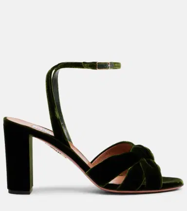 Aquazzura Nina 85 velvet sandals | Thumbnail 4 Aquazzura Nina 85 velvet sandals | Thumbnail 4