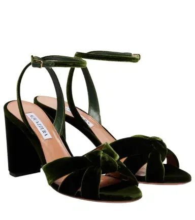 Aquazzura Nina 85 velvet sandals | Thumbnail 1 Aquazzura Nina 85 velvet sandals | Thumbnail 1
