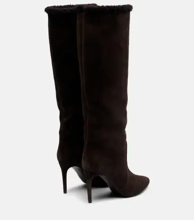 Paris Texas Stiletto 85 shearling-trimmed suede knee-high boots | Thumbnail 2 Paris Texas Stiletto 85 shearling-trimmed suede knee-high boots | Thumbnail 2