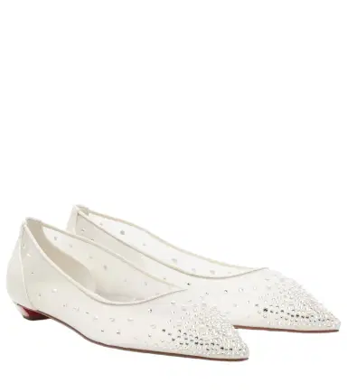 Christian Louboutin Miss Z Degrastrassina Perla mesh flats | Thumbnail 1 Christian Louboutin Miss Z Degrastrassina Perla mesh flats | Thumbnail 1