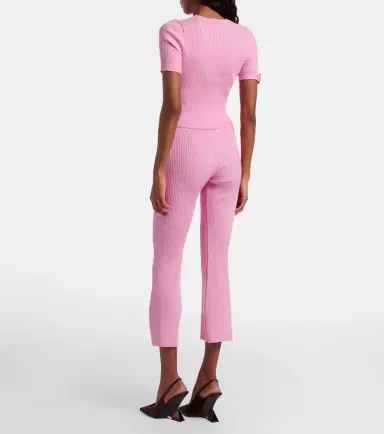 Courrèges Courrèges Belted ribbed-knit capri pants | Thumbnail 3 Courrèges Courrèges Belted ribbed-knit capri pants | Thumbnail 3